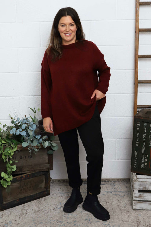 Elaine Knitted Jumper Wine - Image 2