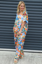 Lelia Print Trousers Light Blue Light Blue - Lelia Print Trousers Light Blue