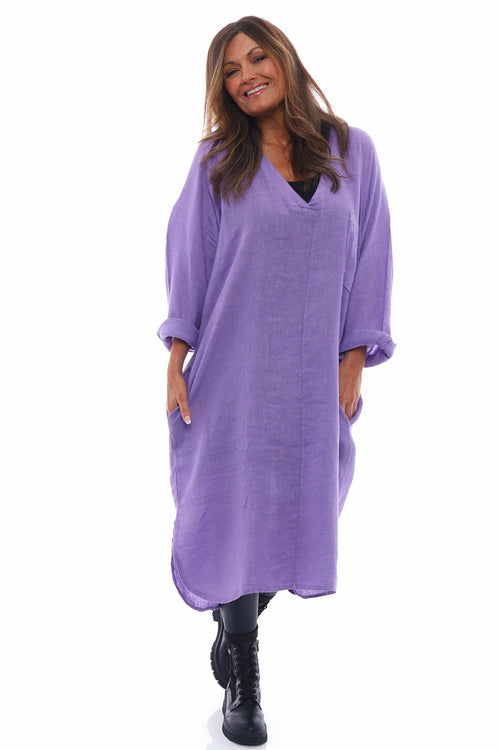 Darley Linen Dress Lilac - Image 1