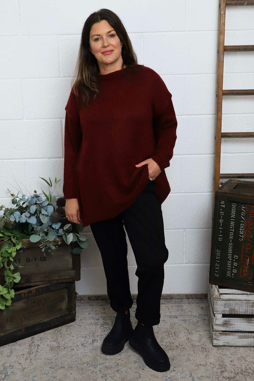 Elaine Knitted Jumper Wine - Image 3