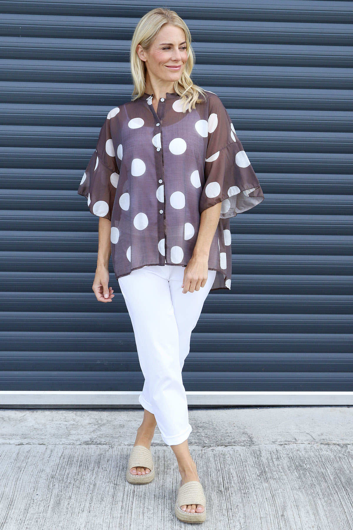Cordelia Spot Print Shirt Cocoa