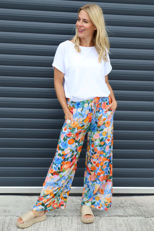 Lelia Print Trousers Light Blue - Image 2