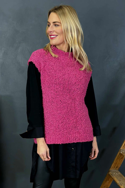 Bibi Boucle Tank Top Fuchsia - Image 2