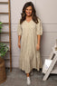 Paulette Animal Print Cotton Dress Stone
