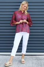 Cordelia Spot Print Shirt Burgundy Burgundy - Cordelia Spot Print Shirt Burgundy