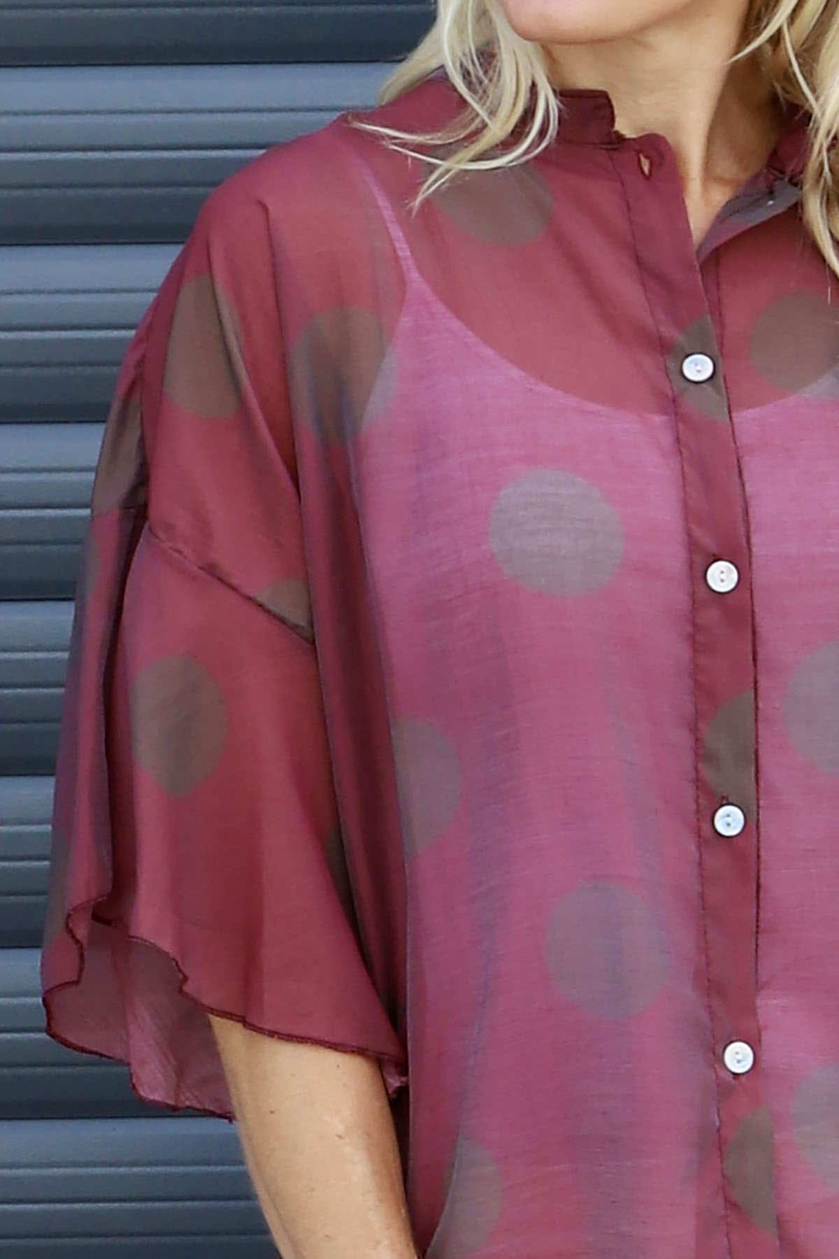Cordelia Spot Print Shirt Burgundy