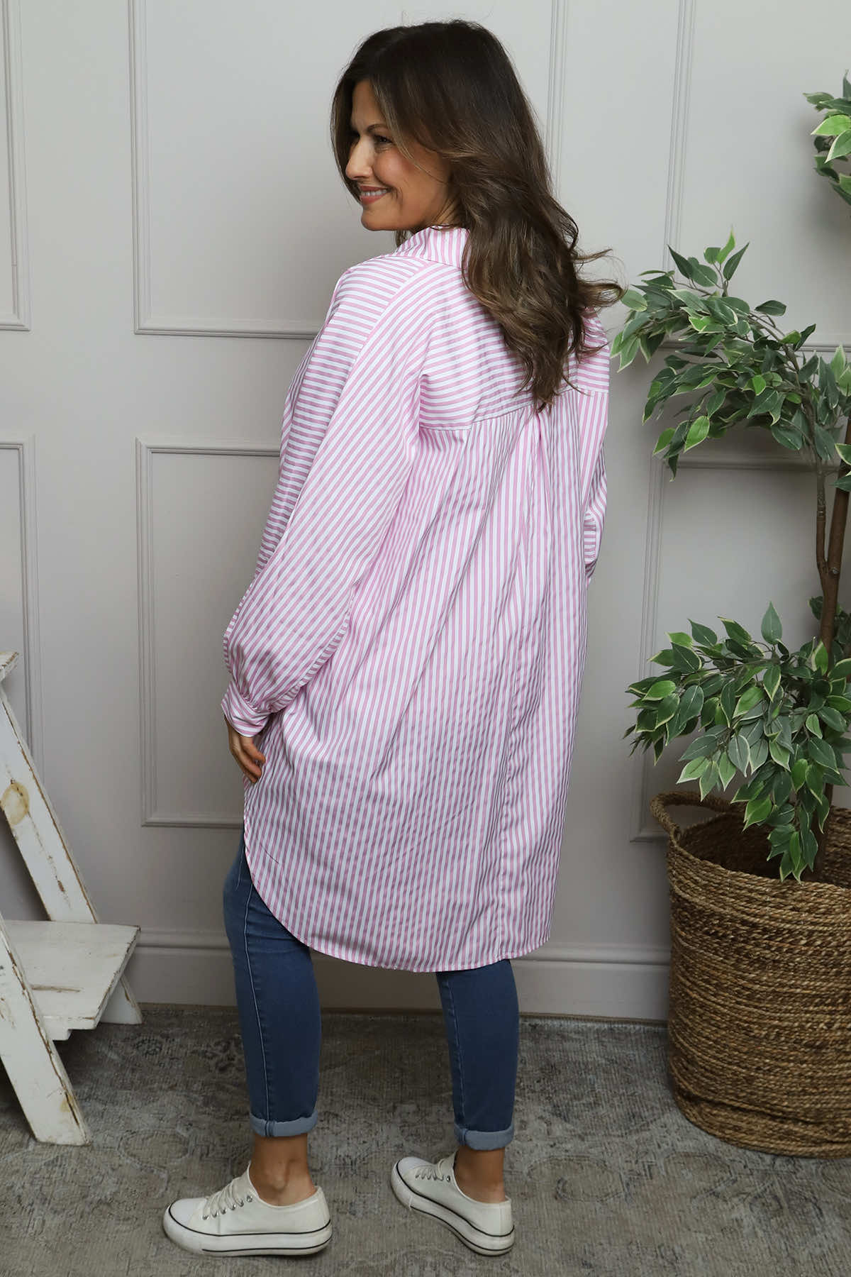 Christina Stripe Shirt Pink
