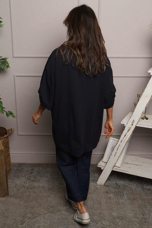 Bianca Cotton Top Navy - Image 4