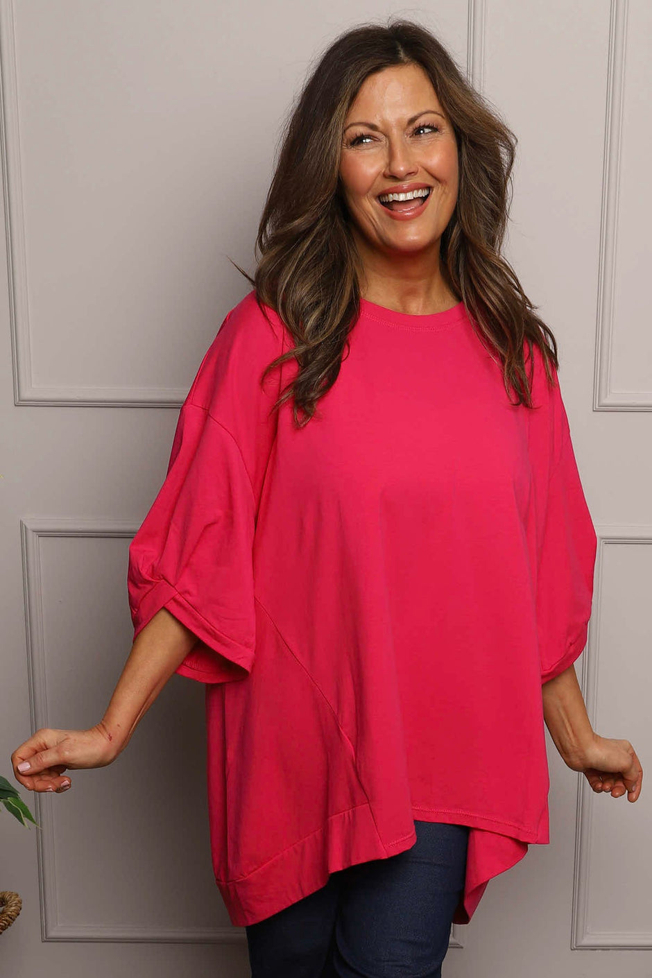 Bianca Cotton Top Fuchsia