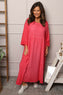 Linette Washed Linen Dress Fuchsia