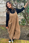 Elspeth Fine Cord Dungarees Camel