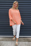 Caylen Stripe Cotton Top Orange