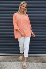 Caylen Stripe Cotton Top Orange Orange - Caylen Stripe Cotton Top Orange