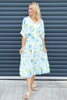 Amyla Floral Print Dress Light Blue
