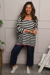Ariella Stripe Top Black