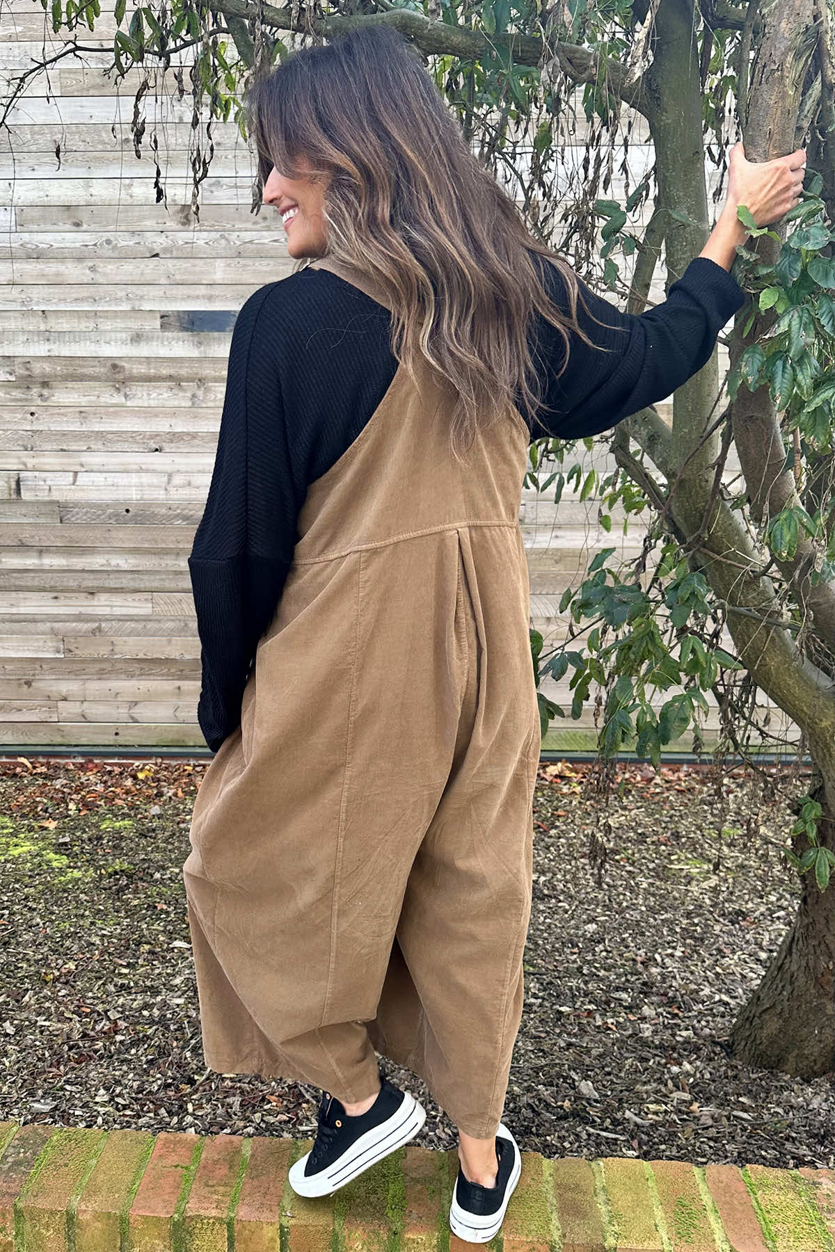 Elspeth Fine Cord Dungarees Camel