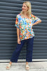 Luciella Print Top Light Blue