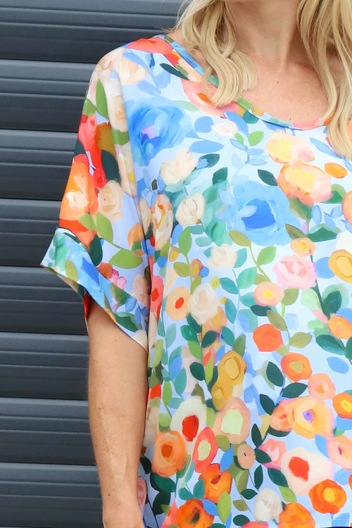 Luciella Print Top Light Blue - Image 2