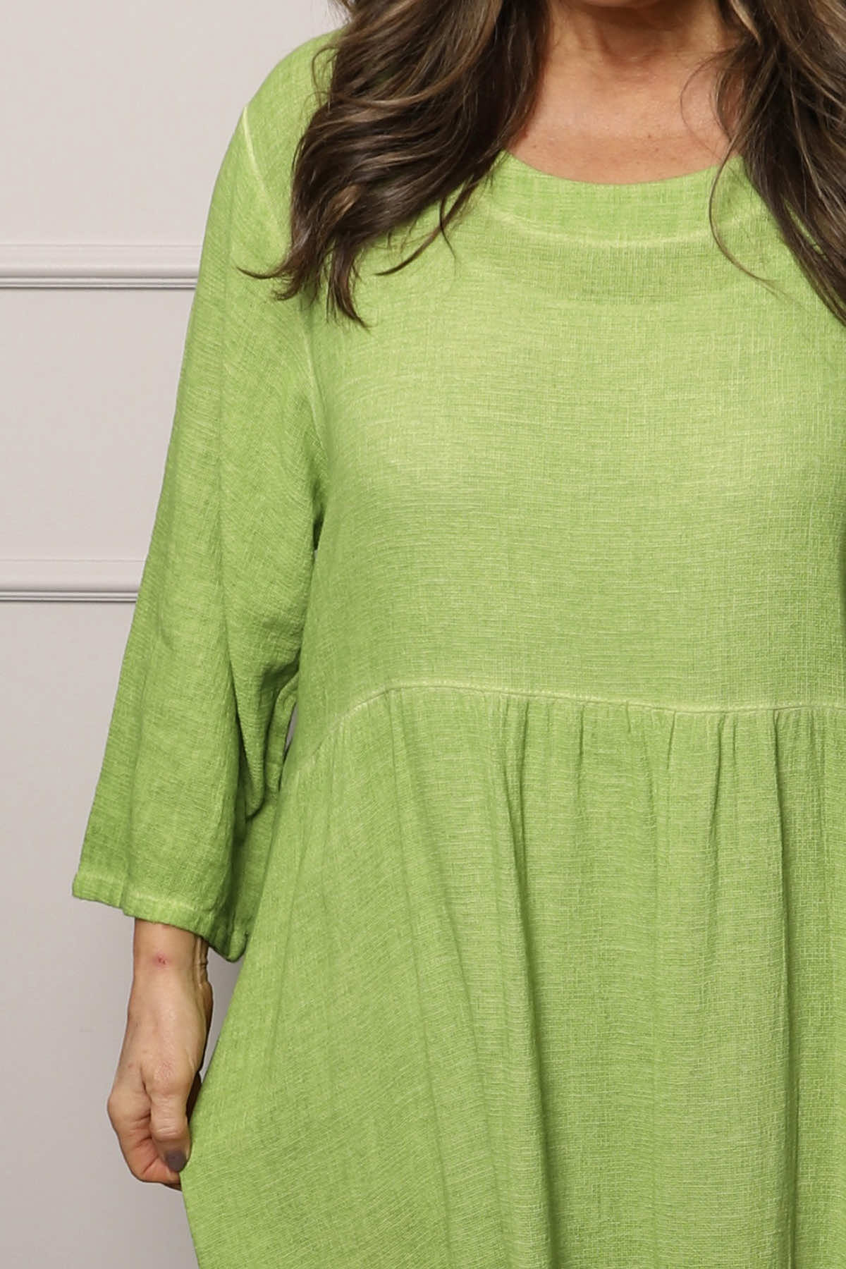 Linette Washed Linen Dress Green