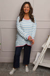 Ariella Stripe Top Blue