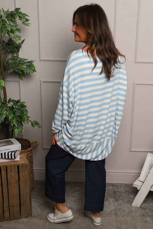 Ariella Stripe Top Blue - Image 4