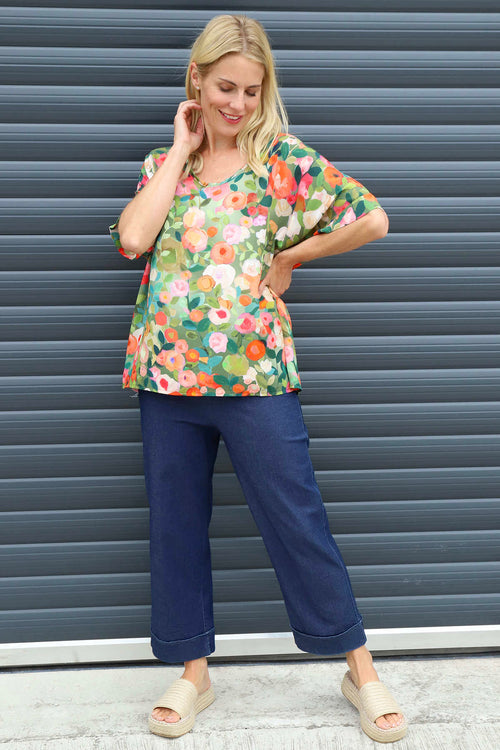 Luciella Print Top Khaki - Image 2