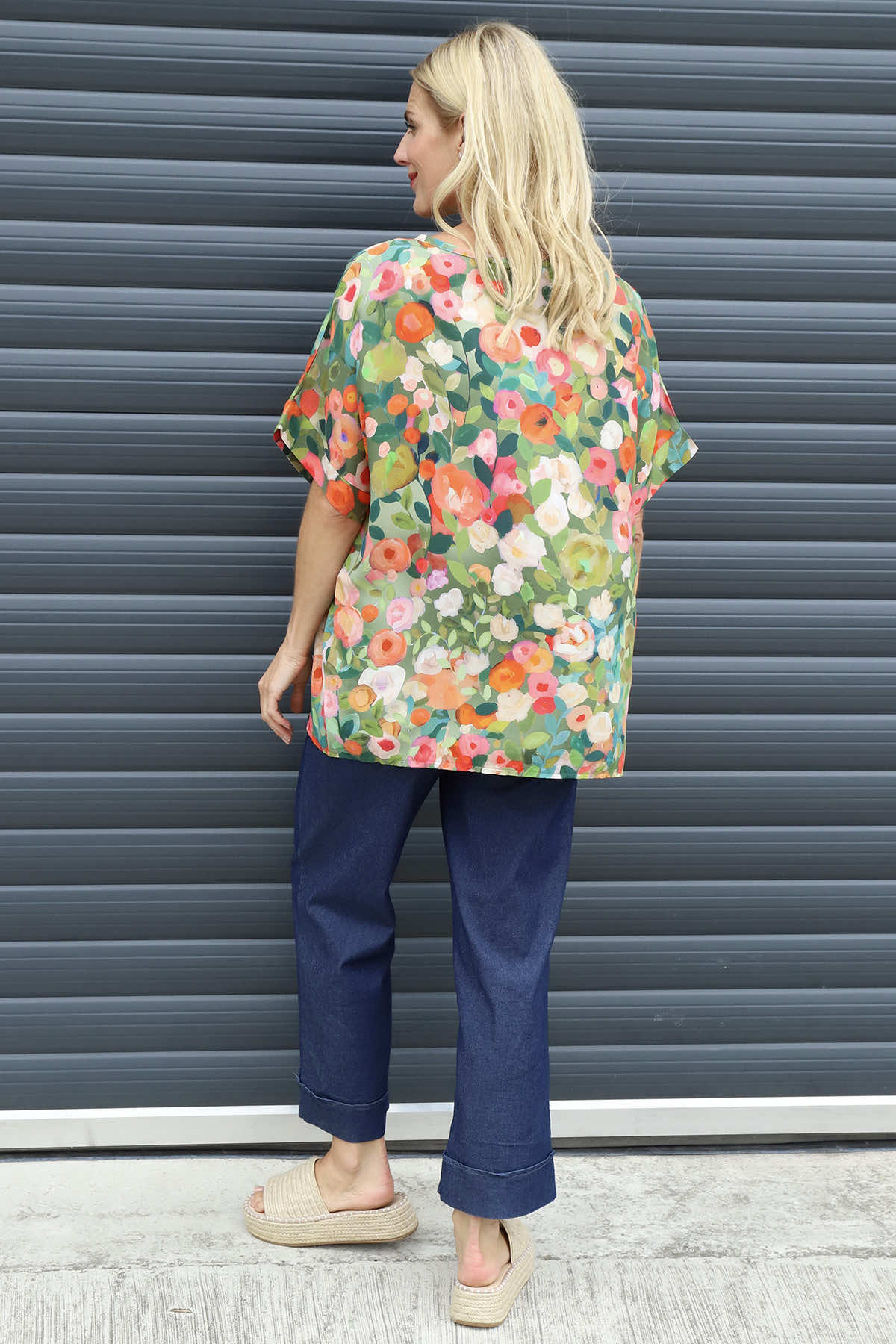 Luciella Print Top Khaki