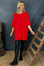 Liesel Pocket Tunic Red Red - Liesel Pocket Tunic Red