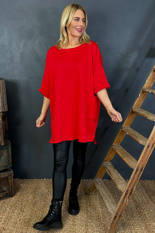 Liesel Pocket Tunic Red