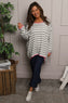 Ariella Stripe Top Grey