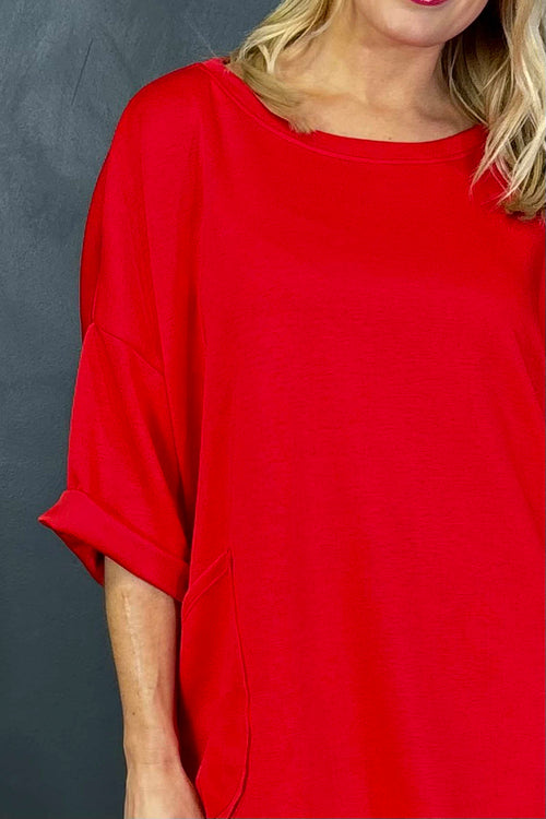 Liesel Pocket Tunic Red - Image 3