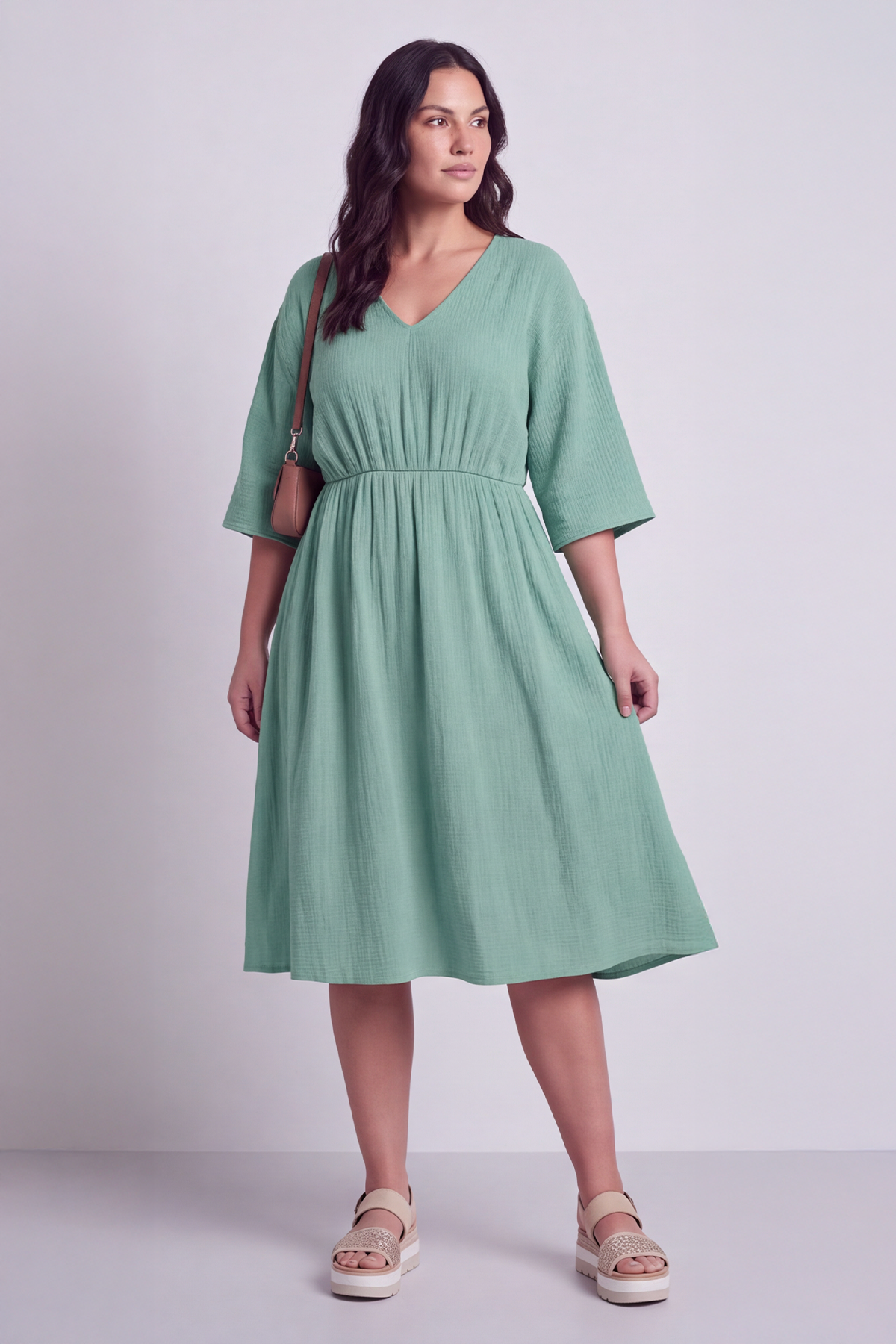Illaria Crinkle Cotton Dress Mint Green