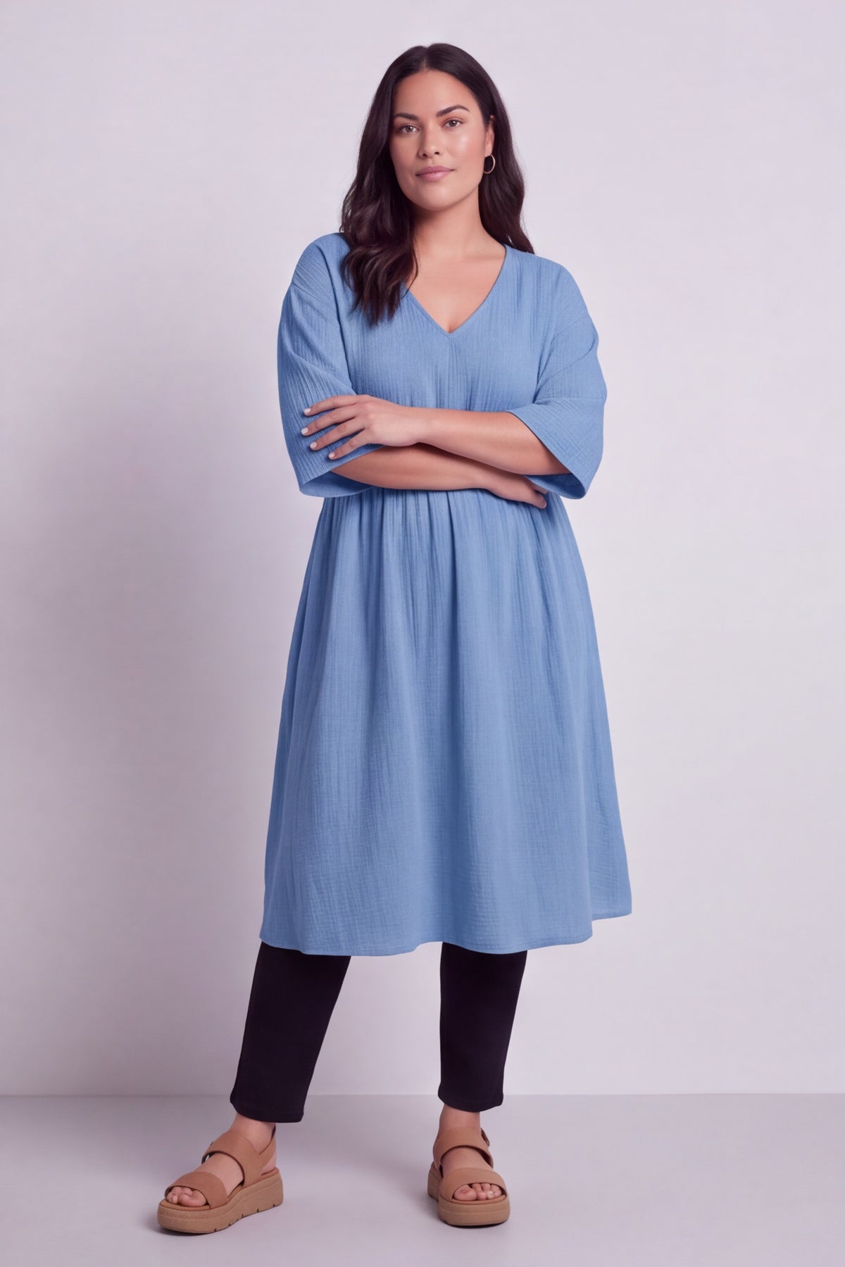 Illaria Crinkle Cotton Dress Colbalt