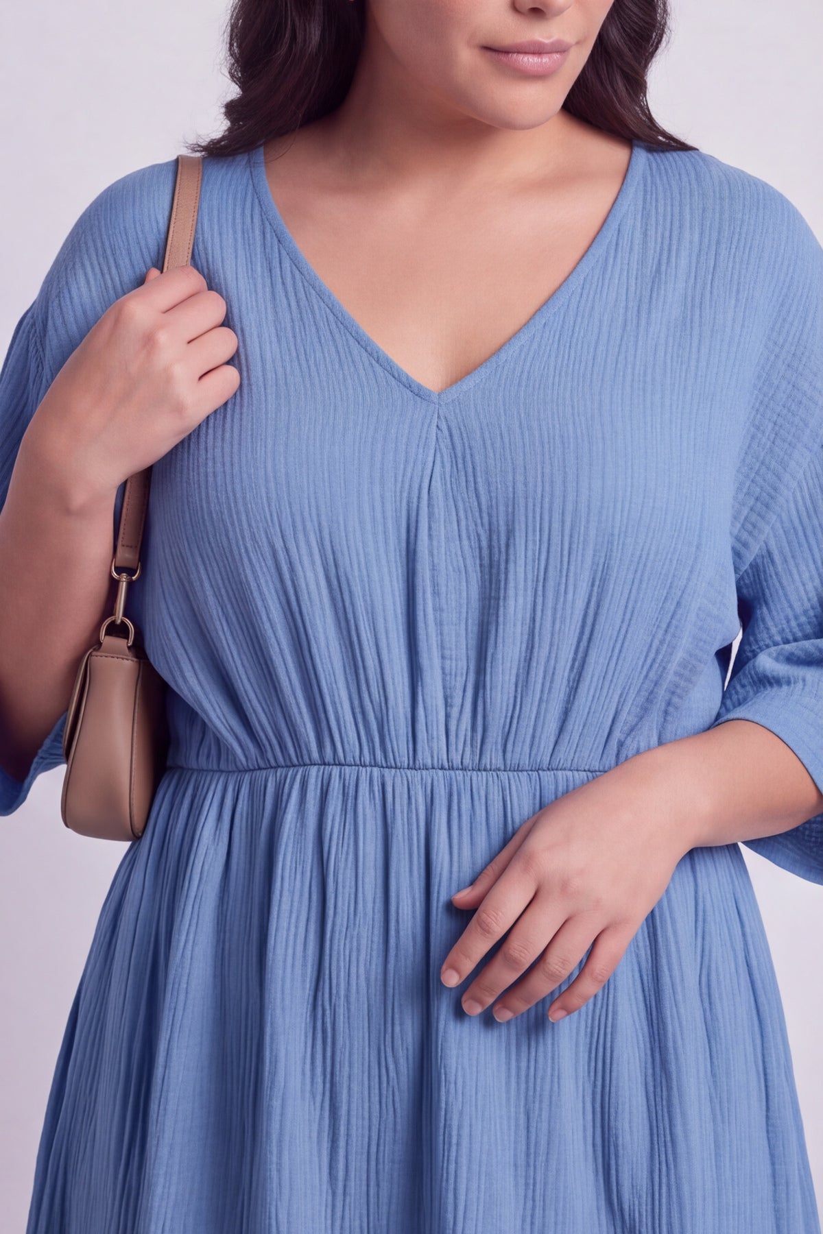 Illaria Crinkle Cotton Dress Colbalt