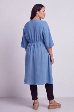 Illaria Crinkle Cotton Dress Colbalt
