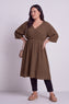 Illaria Crinkle Cotton Dress Cocoa