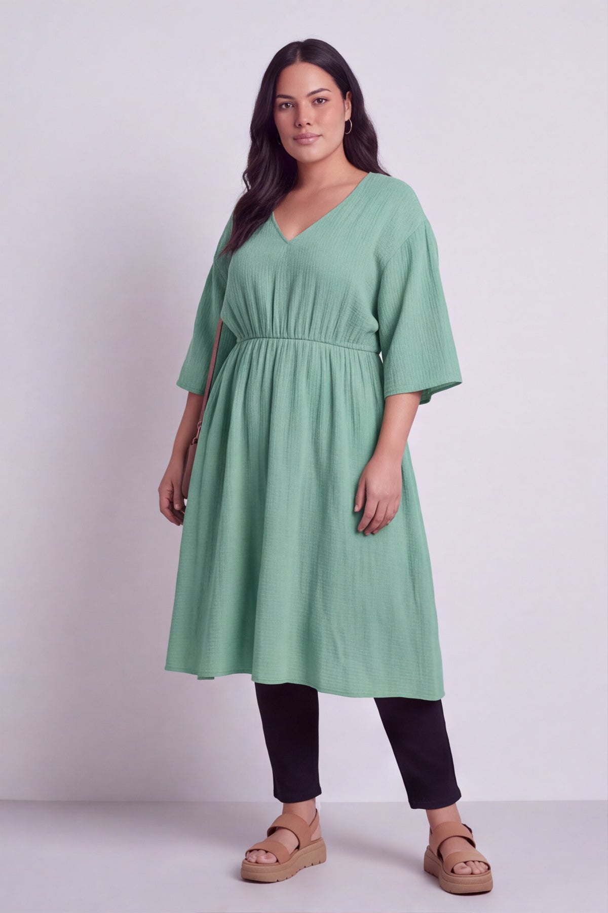 Illaria Crinkle Cotton Dress Mint Green