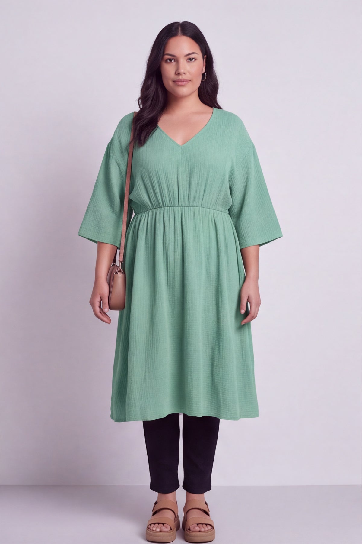 Illaria Crinkle Cotton Dress Mint Green