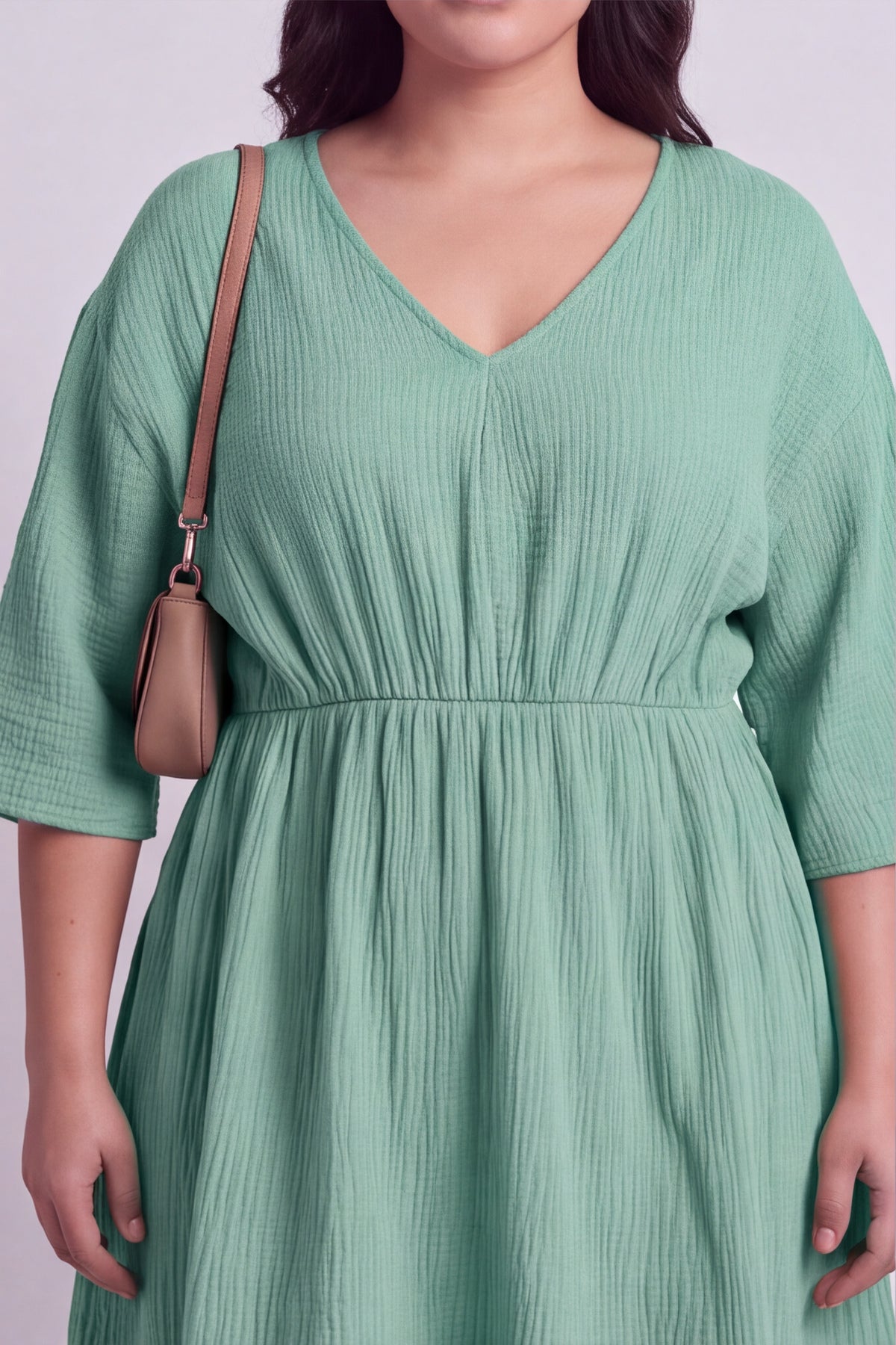 Illaria Crinkle Cotton Dress Mint Green