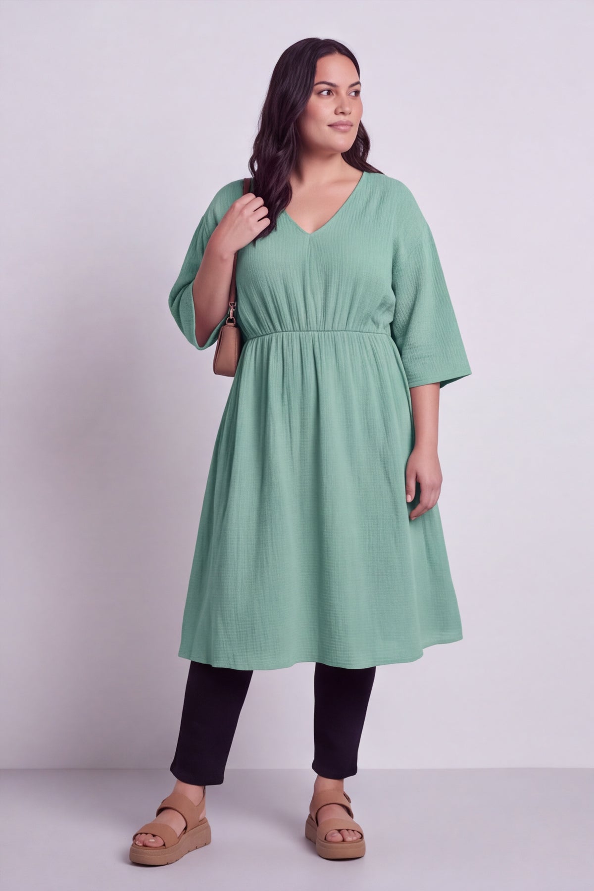 Illaria Crinkle Cotton Dress Mint Green