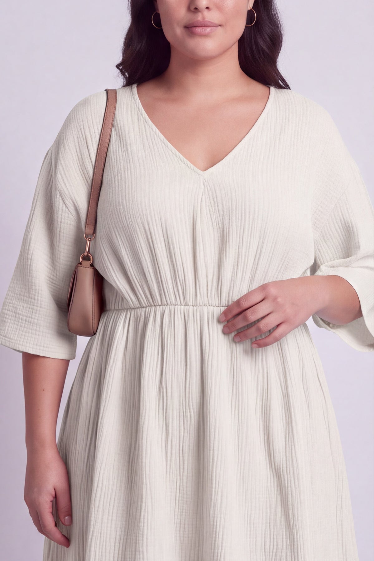 Illaria Crinkle Cotton Dress White