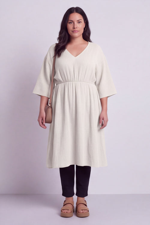 Illaria Crinkle Cotton Dress White - Image 7
