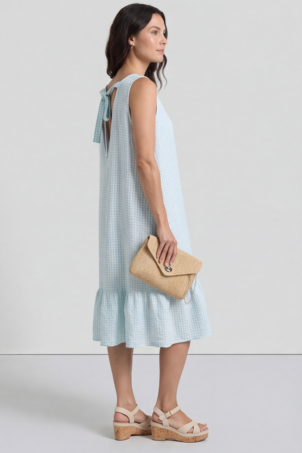 Imani Sleeveless Gingham Dress Mint