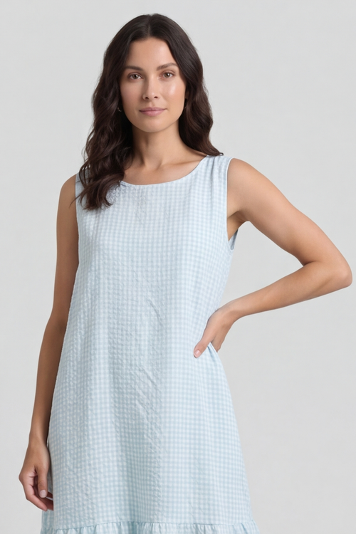 Imani Sleeveless Gingham Dress Mint - Image 4