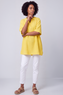 Indi Button Cotton Yellow Top