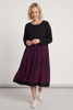 Janette Print Cotton Dress Burgundy