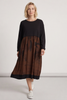 Janette Print Cotton Dress Cocoa