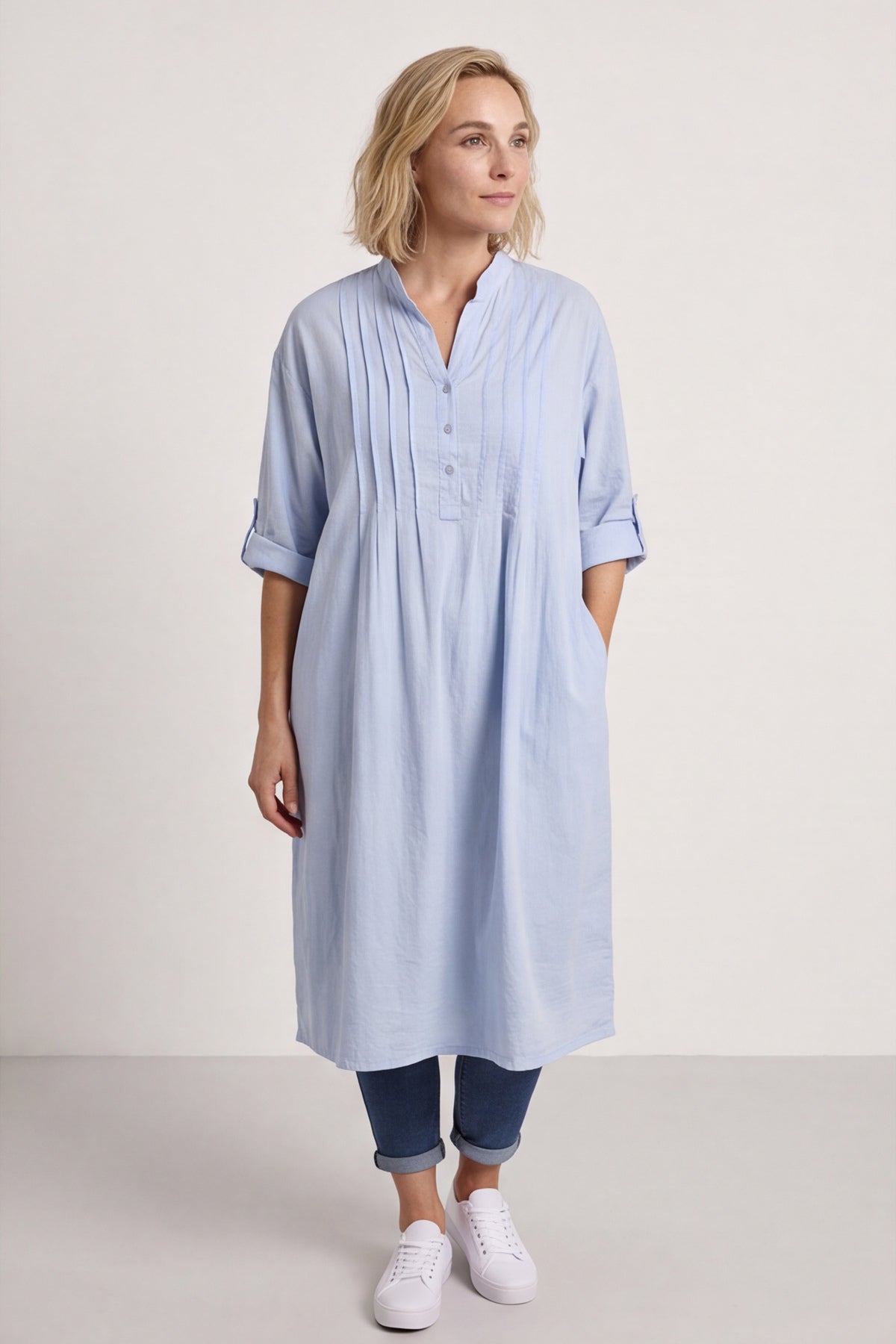 Janie Cotton Dress Powder Blue