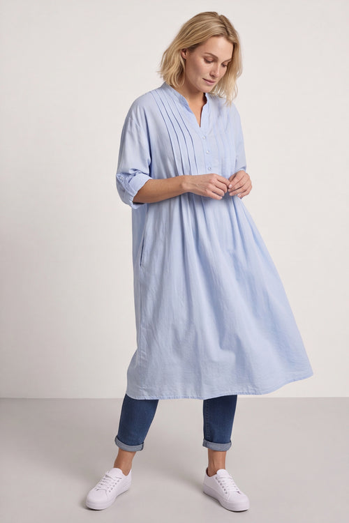 Janie Cotton Dress Powder Blue - Image 6
