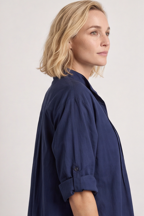 Janie Cotton Dress Navy - Image 2
